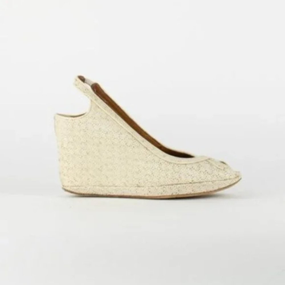 Dries Van Noten Peep Toe Wedges
